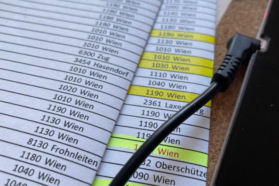 Namensliste für Kalligrafie