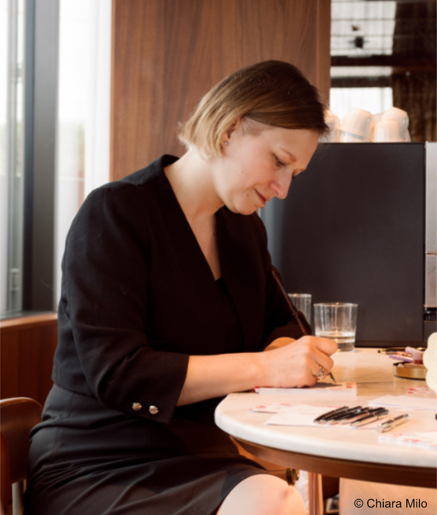 Calligrapher from Vienna writing