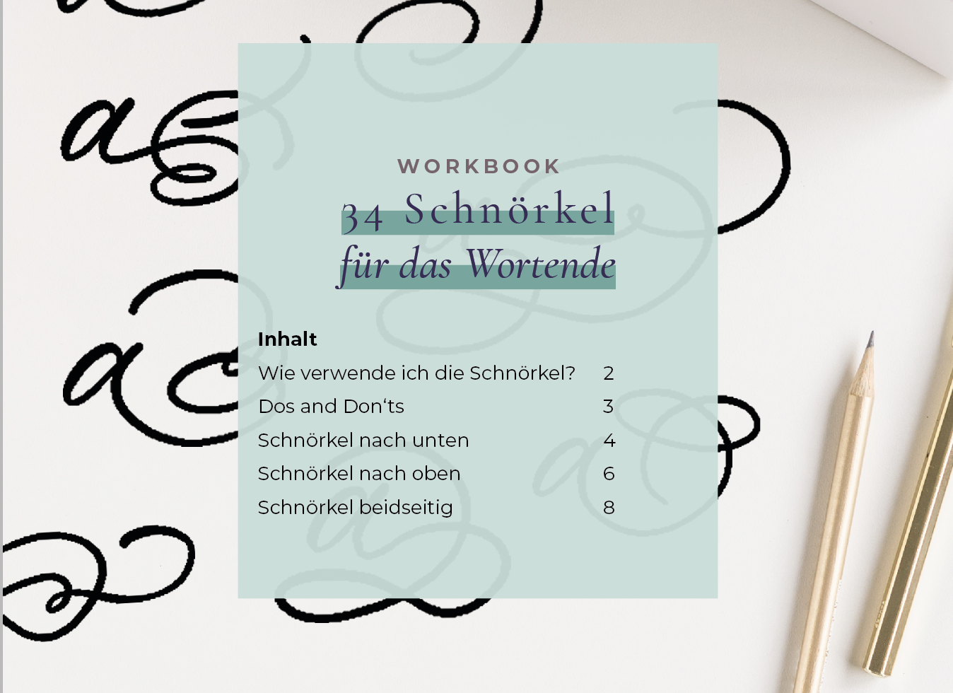 34 kalligraphische Schnörkel für's Wortende | Workbook – Bild 2