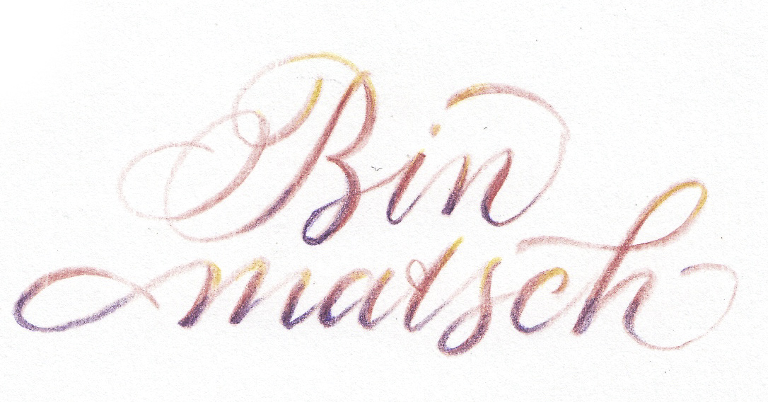 Farbverlauf Kalligrafie Buntstift