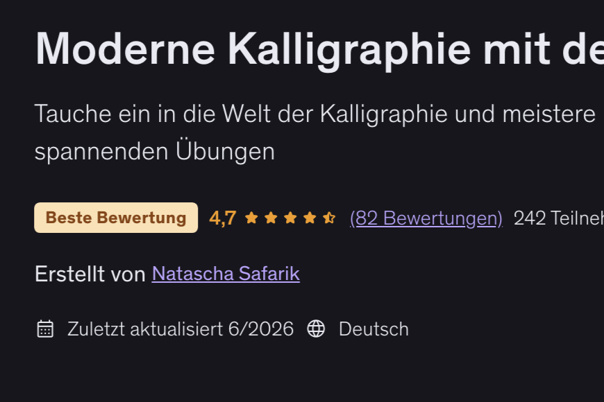 Kalligraphie Online Kurs