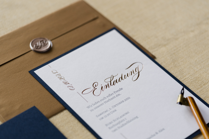 Hochzeitseinladung Kalligrafie