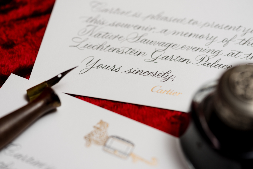 Personalisierte Welcome Card mit handgeschriebenem Text in Kalligrafie