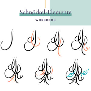 Workbook mit verschiedenen dekorativen Cartouches und Ornamenten für Kalligraphie und Lettering
