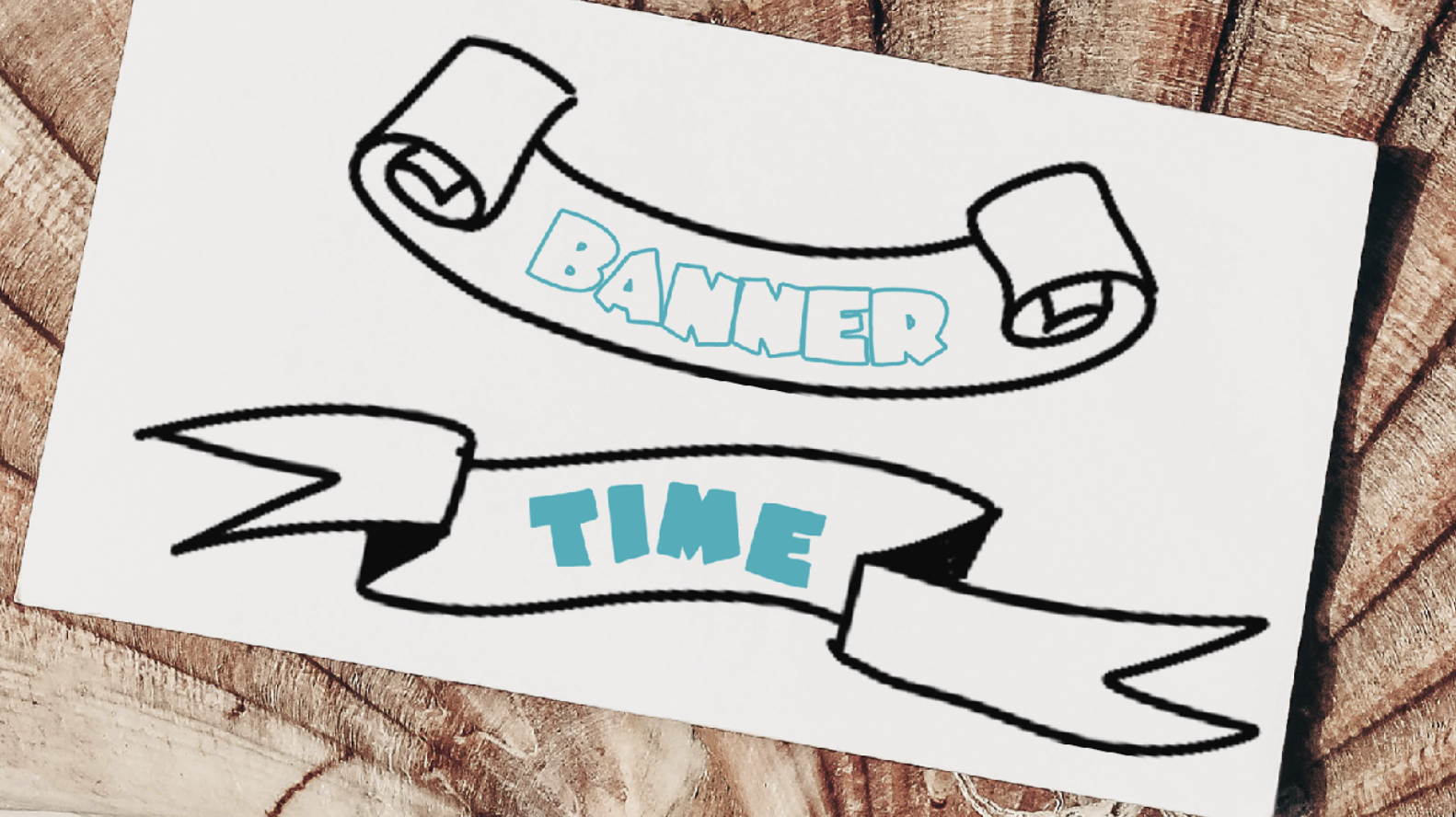 Übersicht verschiedener gezeichneter Bannerformen für Handlettering und Schriftgestaltung