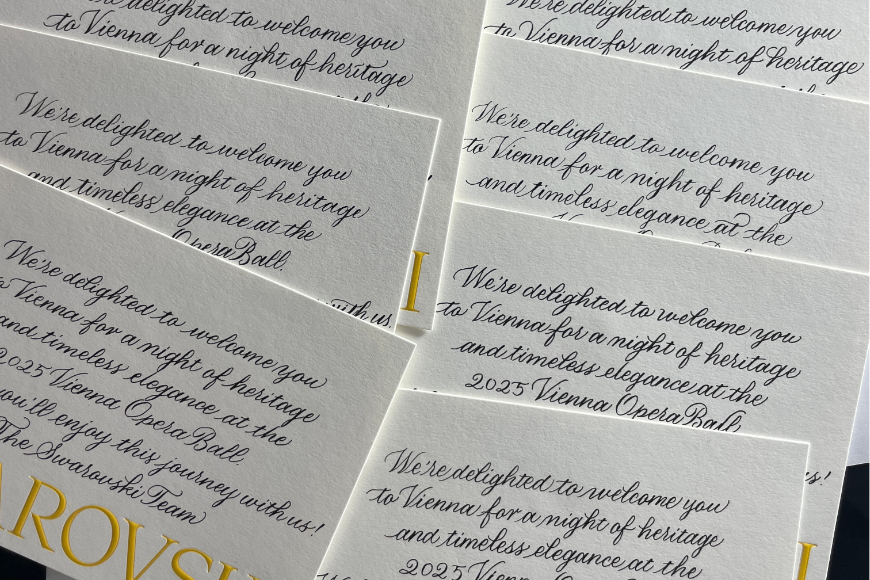 VIP client gifts with calligraphy vienna