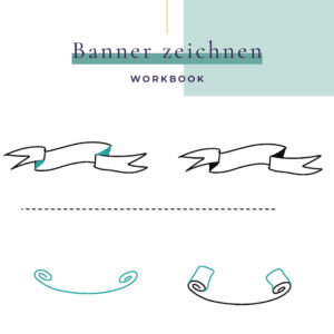 Digitales Workbook zum Banner zeichnen mit verschiedenen Lettering-Bannern
