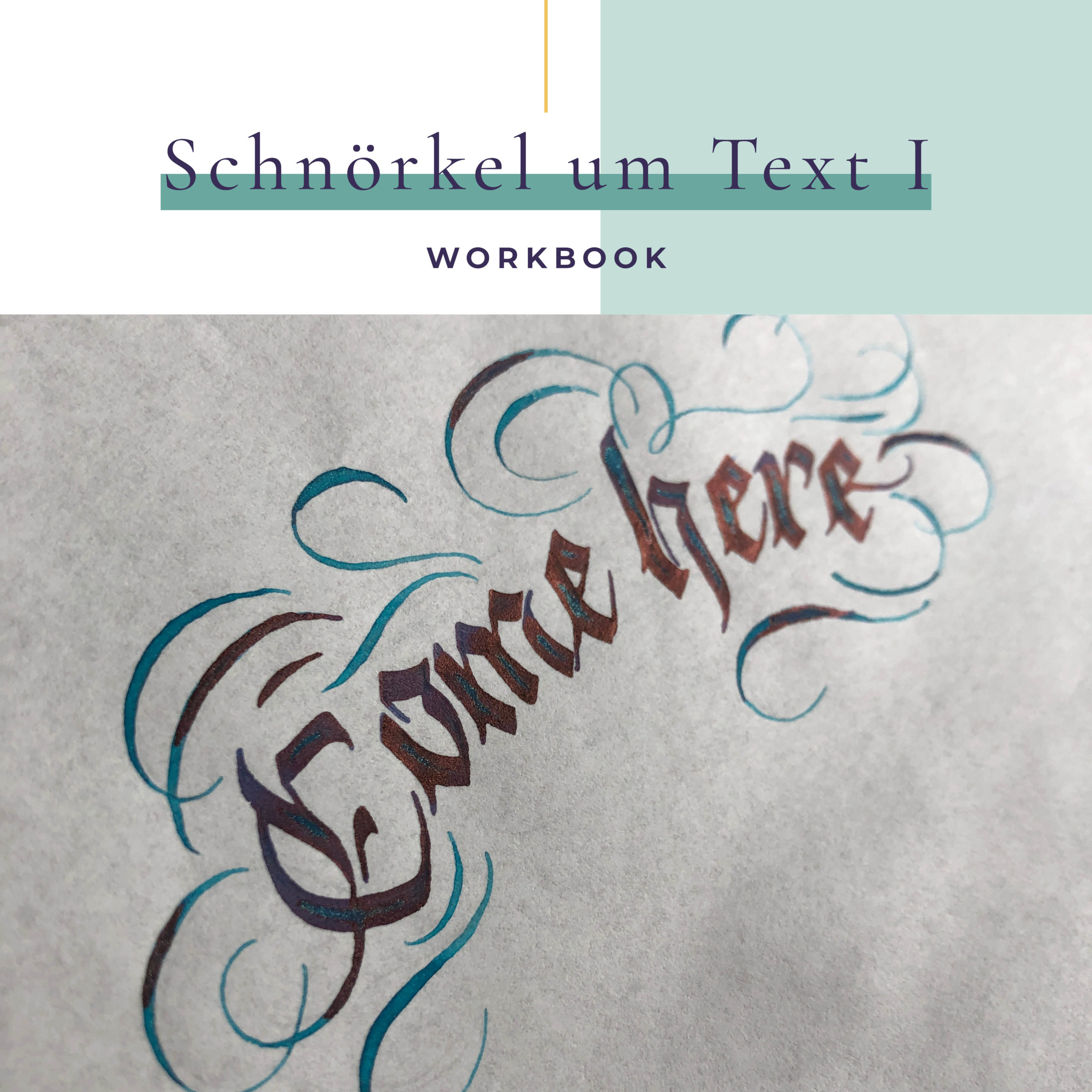Workbook zum Zeichnen von Schnörkel-Rahmen mit dekorativen Elementen für Lettering und Kalligraphie
